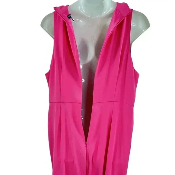 Prabal Gurung Wide Leg Tall Jumpsuit Romper 20W Pink Neck Bow Detail Barbiecore - Picture 8 of 16